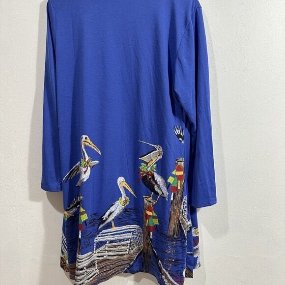 A Walk in the Park Mccc Drapey Open Cardigan Pelicans Photos‎ SZ L - Picture 6 of 13